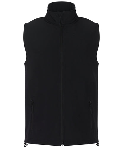 Tryck din logga på Termovästar från ProRTX - Anpassa Pro 2-lagers softshell väst i färgen Svart för företag, föreningar och privatpersoner