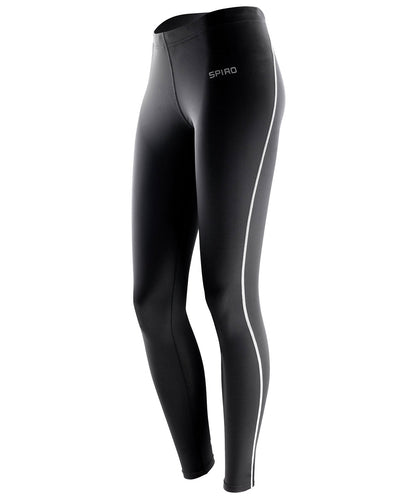 Tryck din logga på Underställ från Spiro - Anpassa Spiro bodyfit baselayer-leggings för damer i färgen Svart för företag, föreningar och privatpersoner