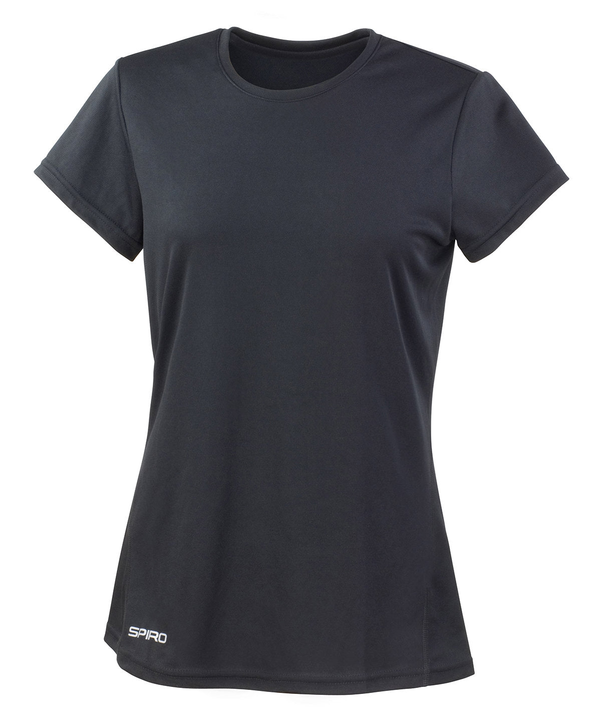 Tryck din logga på T-shirts från Spiro - Anpassa Dam Spiro snabbtorkande kortärmad t-shirt i färgen Svart för företag, föreningar och privatpersoner