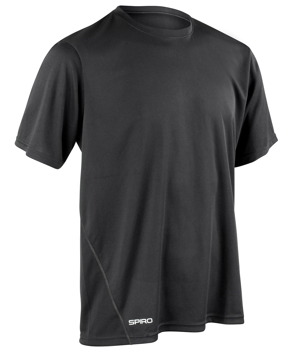 Tryck din logga på T-shirts från Spiro - Anpassa Spiro snabbttorkande kortärmad t-shirt i färgen Svart för företag, föreningar och privatpersoner