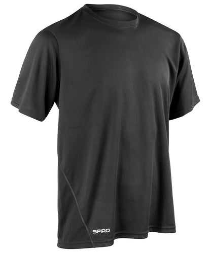 Tryck din logga på T-shirts från Spiro - Anpassa Spiro snabbttorkande kortärmad t-shirt i färgen Svart för företag, föreningar och privatpersoner