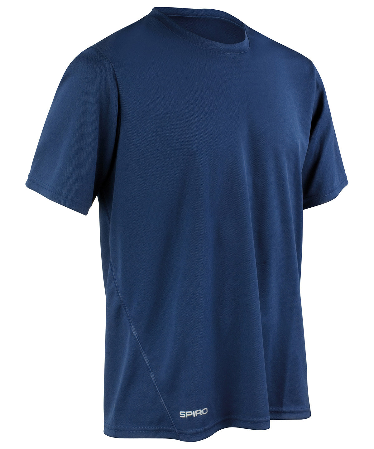 Tryck din logga på T-shirts från Spiro - Anpassa Spiro snabbttorkande kortärmad t-shirt i färgen Marinblå för företag, föreningar och privatpersoner