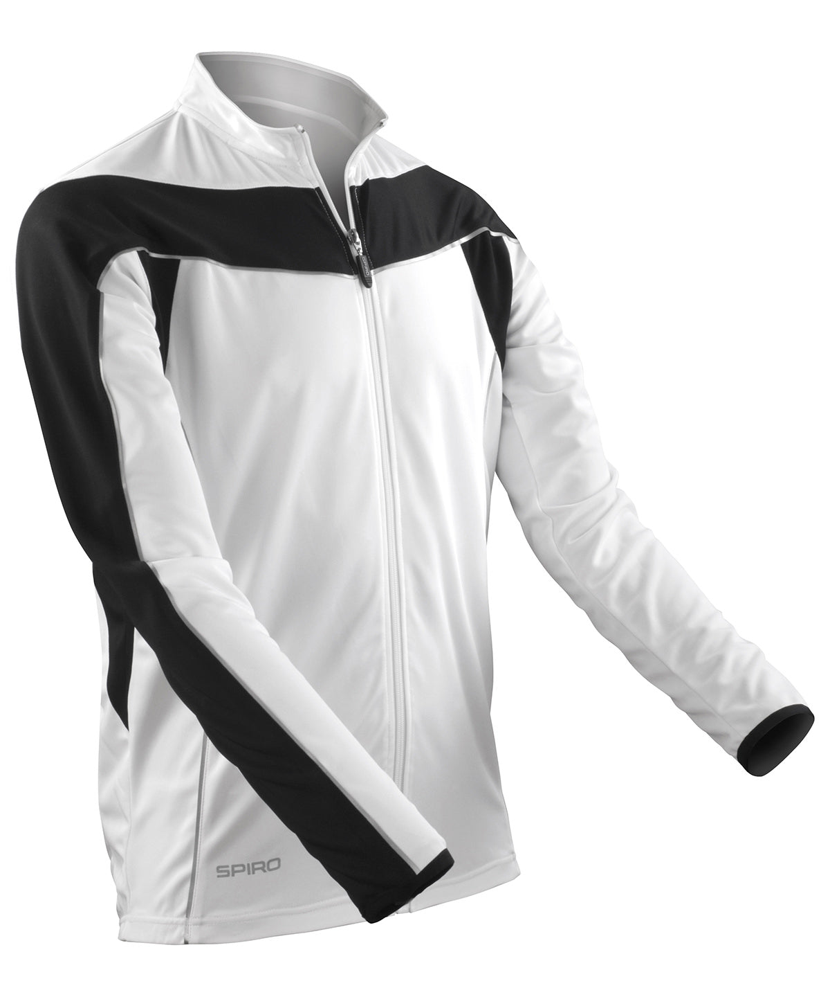 Tryck din logga på Jackor från Spiro - Anpassa Spiro bikewear långärmad performance topp i färgen Vit för företag, föreningar och privatpersoner