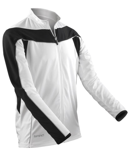 Tryck din logga på Jackor från Spiro - Anpassa Spiro bikewear långärmad performance topp i färgen Vit för företag, föreningar och privatpersoner