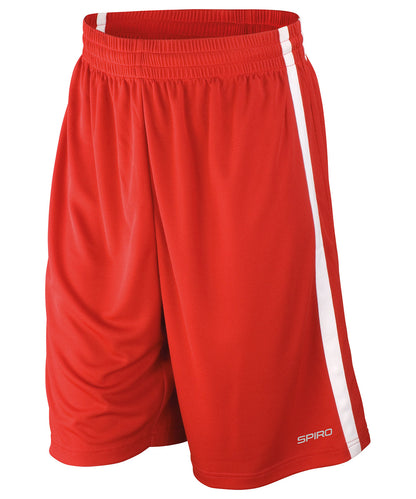 Tryck din logga på Shorts från Spiro - Anpassa Snabbtorkande shorts för basket i färgen Mellan röd för företag, föreningar och privatpersoner
