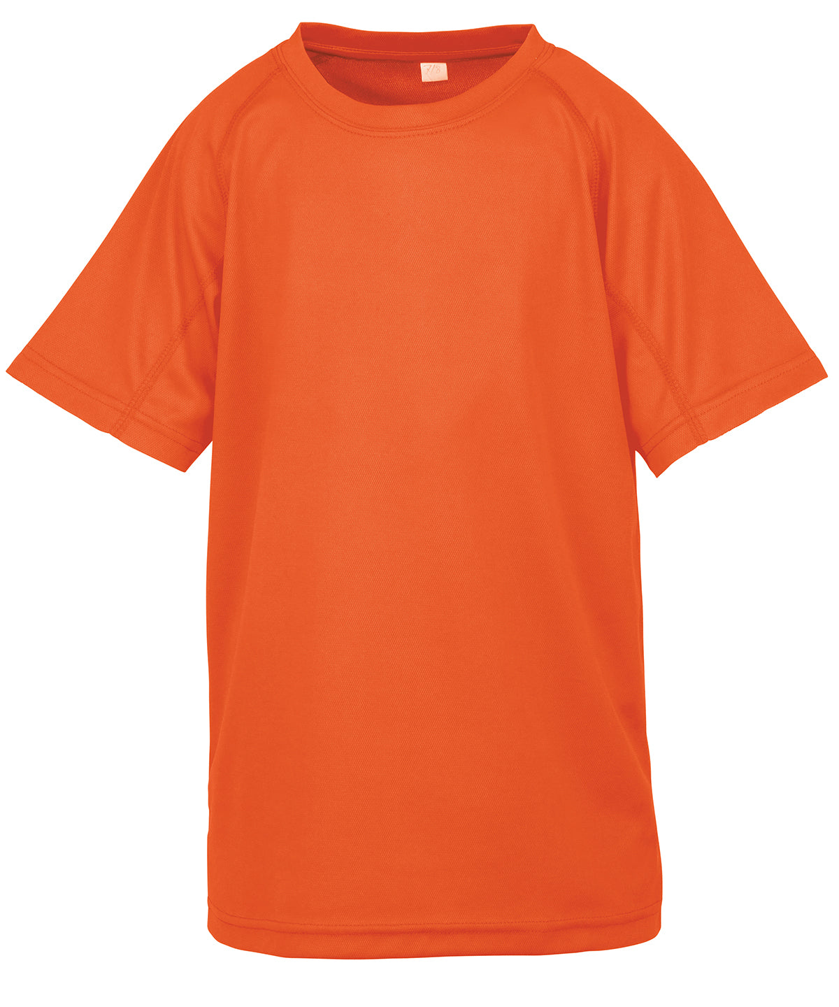 Tryck din logga på T-shirts från Spiro - Anpassa Junior performance aircool t-shirt i färgen Neon orange för företag, föreningar och privatpersoner