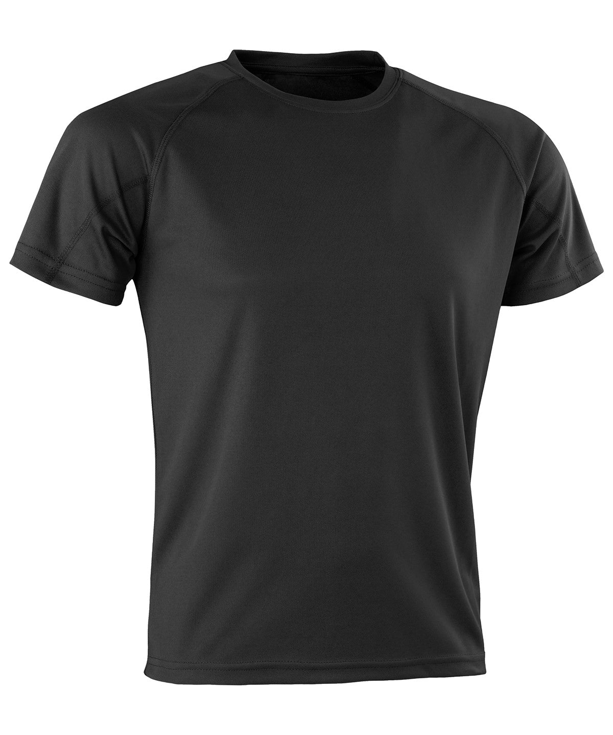 Tryck din logga på T-shirts från Spiro - Anpassa Prestanda Aircool tee i färgen Svart för företag, föreningar och privatpersoner