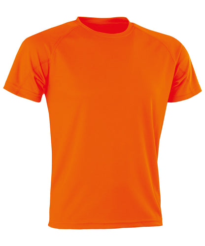 Tryck din logga på T-shirts från Spiro - Anpassa Prestanda Aircool tee i färgen Neon orange för företag, föreningar och privatpersoner