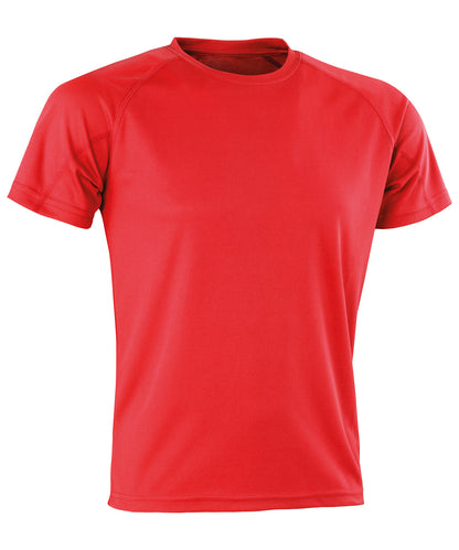 Tryck din logga på T-shirts från Spiro - Anpassa Prestanda Aircool tee i färgen Mellan röd för företag, föreningar och privatpersoner