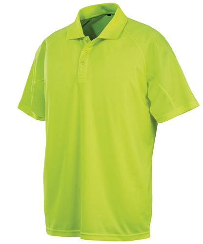 Tryck din logga på Piké från Spiro - Anpassa Performance Aircool Polo i färgen Neon gul för företag, föreningar och privatpersoner