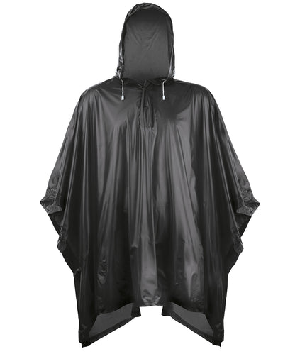 Tryck din logga på Ponchos från Splashmacs - Anpassa Poncho av plast i färgen Svart One Size för företag, föreningar och privatpersoner