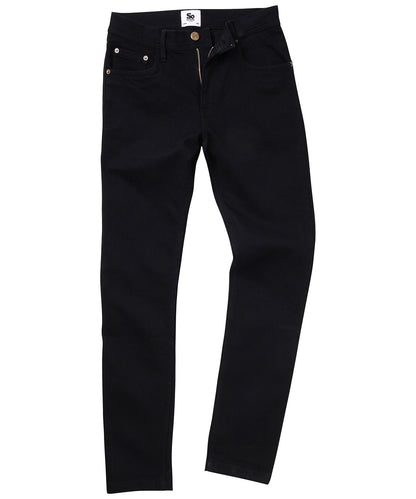 Tryck din logga på Jeans från AWDis So Denim - Anpassa Max smala jeans i färgen Svart för företag, föreningar och privatpersoner