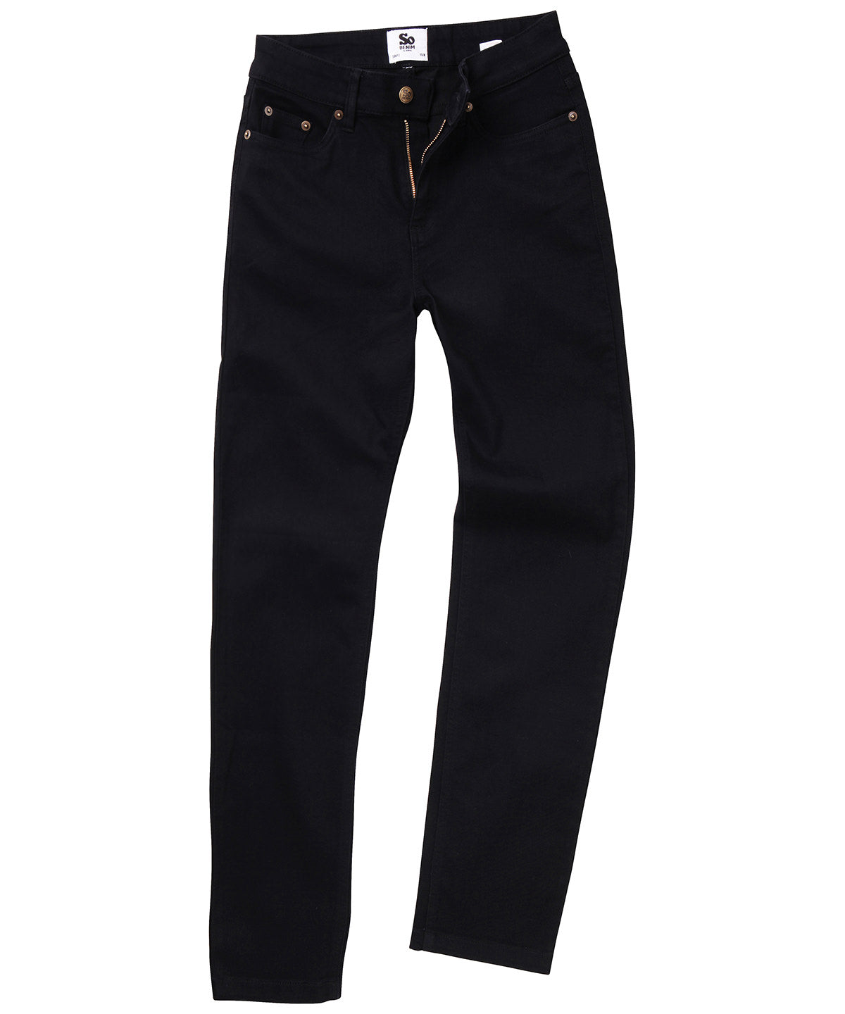 Tryck din logga på Jeans från AWDis So Denim - Anpassa Dam Katy raka jeans i färgen Svart för företag, föreningar och privatpersoner
