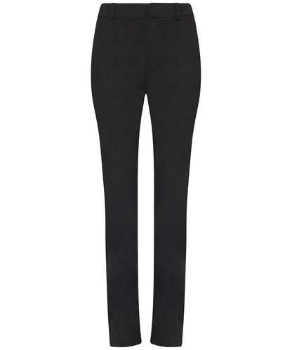 Tryck din logga på Chinos från AWDis So Denim - Anpassa Lily smala chinos för dam i färgen Svart för företag, föreningar och privatpersoner