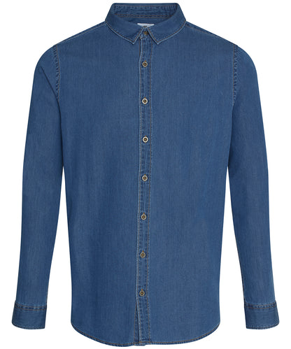 Tryck din logga på Skjortor från AWDis So Denim - Anpassa Jack denimskjorta i färgen Mörkblå för företag, föreningar och privatpersoner