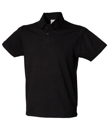 Tryck din logga på Piké från SF - Anpassa Short Sleeve Stretch Polo i färgen Svart för företag, föreningar och privatpersoner