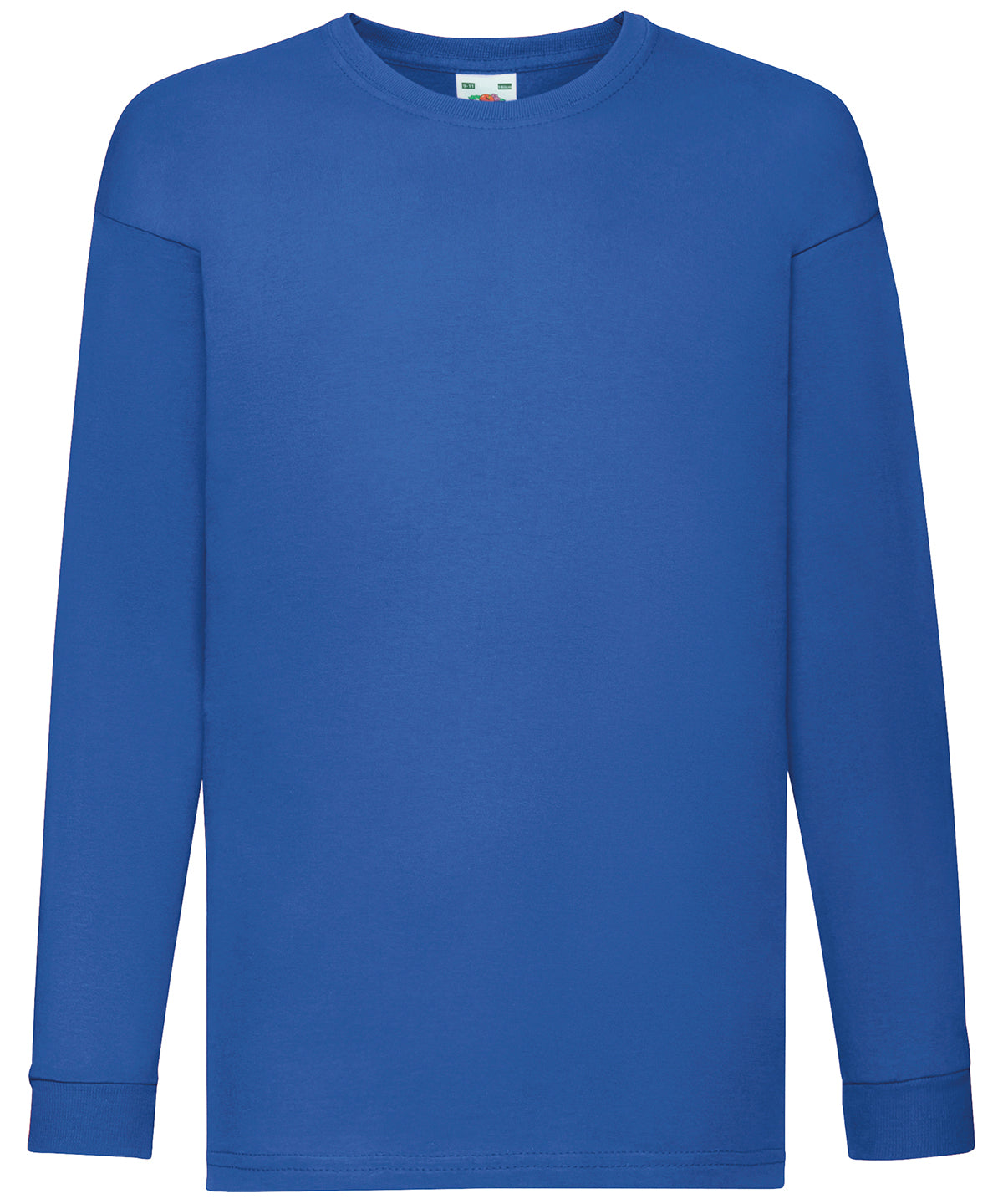 Tryck din logga på T-shirts från Fruit of the Loom - Anpassa Kids Valueweight långärmad T-shirt i färgen Royal för företag, föreningar och privatpersoner