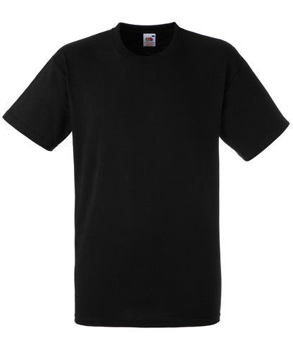 Tryck din logga på T-shirts från Fruit of the Loom - Anpassa Heavy T - Unisex i färgen Svart för företag, föreningar och privatpersoner