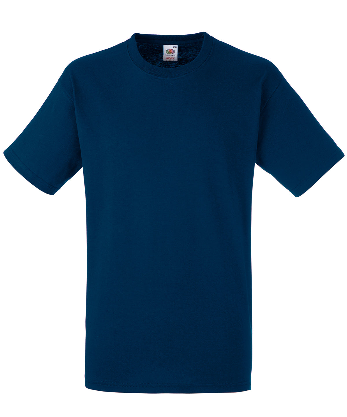 Tryck din logga på T-shirts från Fruit of the Loom - Anpassa Heavy T - Unisex i färgen Marinblå för företag, föreningar och privatpersoner
