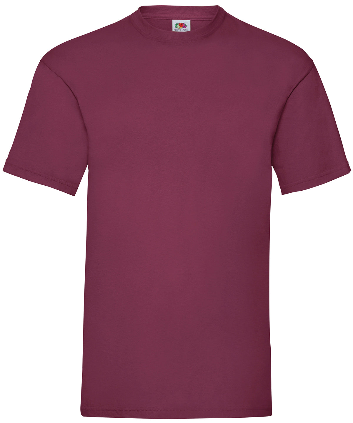 Tryck din logga på T-shirts från Fruit of the Loom - Anpassa Valueweight T i färgen Burgundy för företag, föreningar och privatpersoner