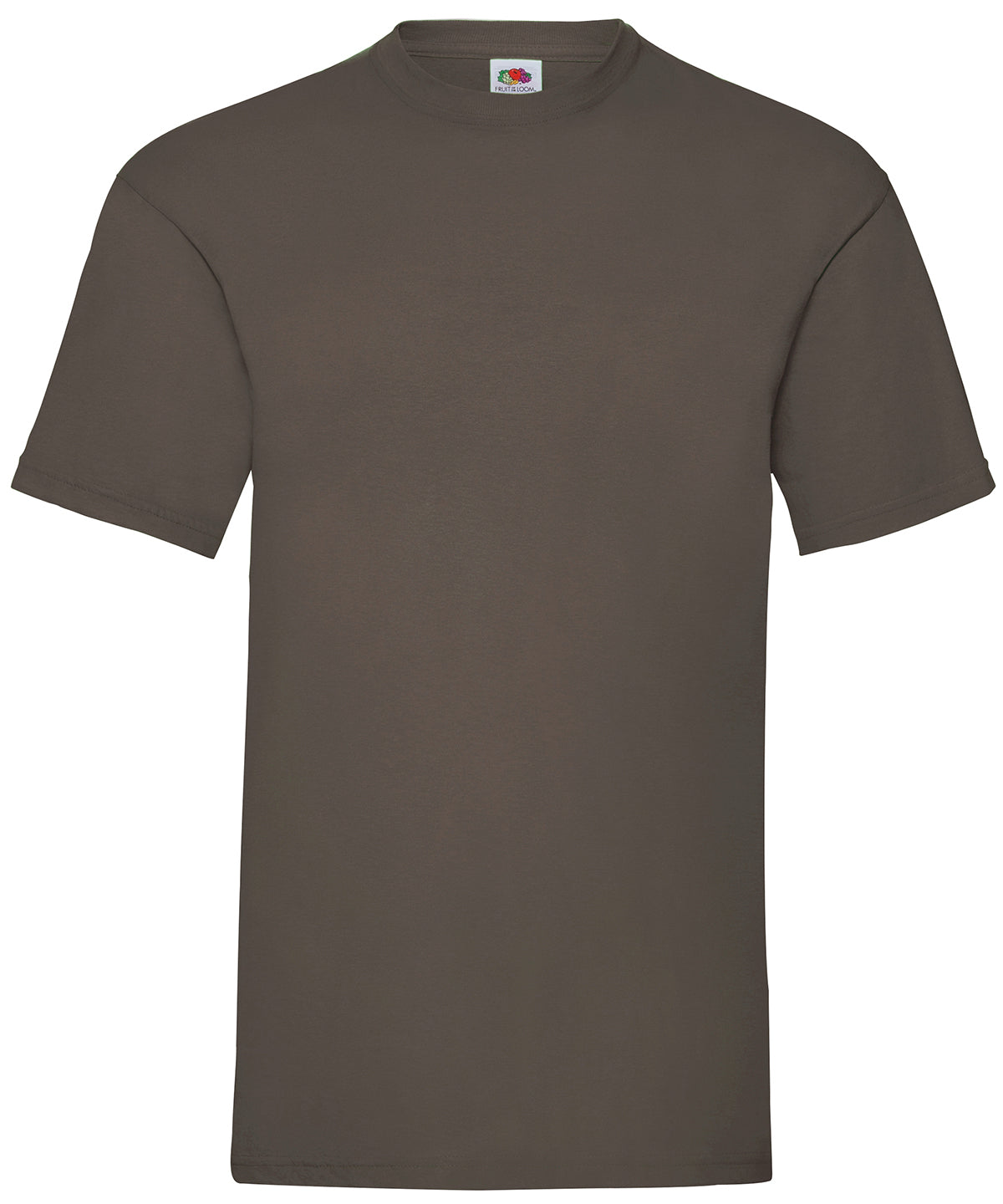 Tryck din logga på T-shirts från Fruit of the Loom - Anpassa Valueweight T i färgen Mörkbrun för företag, föreningar och privatpersoner