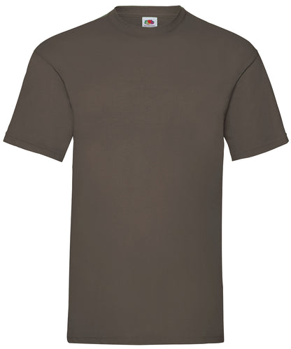 Tryck din logga på T-shirts från Fruit of the Loom - Anpassa Valueweight T i färgen Mörkbrun för företag, föreningar och privatpersoner