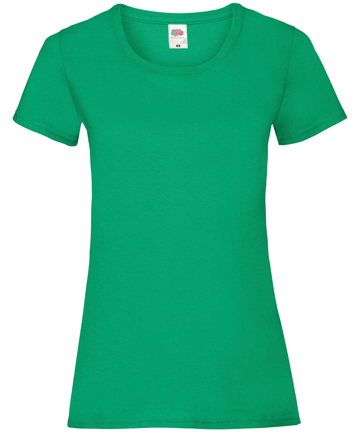 Tryck din logga på T-shirts från Fruit of the Loom - Anpassa Valueweight T-shirt – Dam i färgen Mellan grön för företag, föreningar och privatpersoner