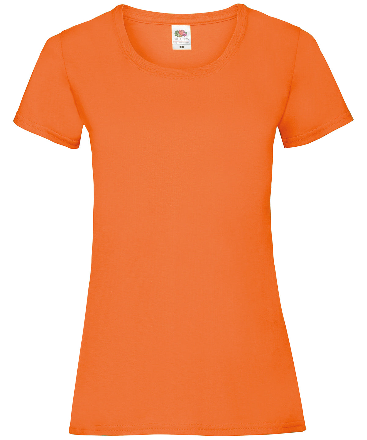Tryck din logga på T-shirts från Fruit of the Loom - Anpassa Valueweight T-shirt – Dam i färgen Mellan Orange för företag, föreningar och privatpersoner