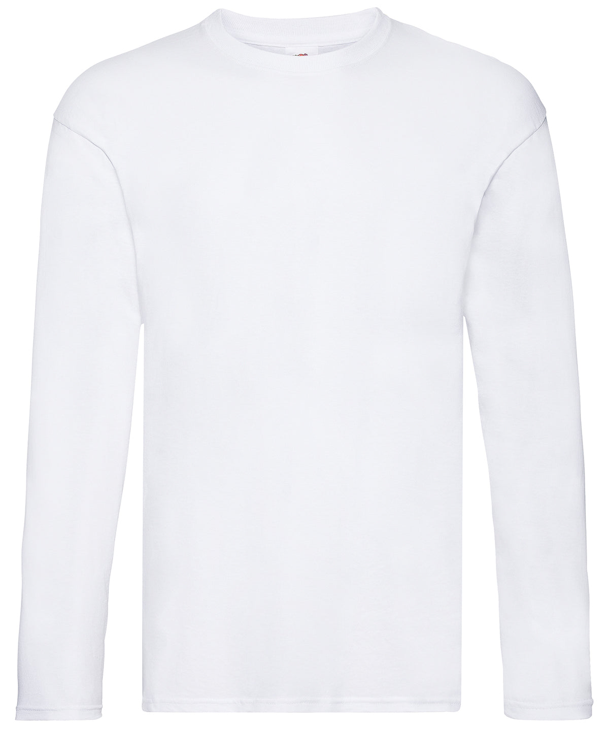 Tryck din logga på T-shirts från Fruit of the Loom - Anpassa Original Långärmad T-shirt – Unisex i färgen Vit för företag, föreningar och privatpersoner