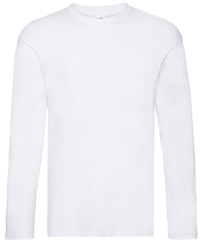 Tryck din logga på T-shirts från Fruit of the Loom - Anpassa Original Långärmad T-shirt – Unisex i färgen Vit för företag, föreningar och privatpersoner