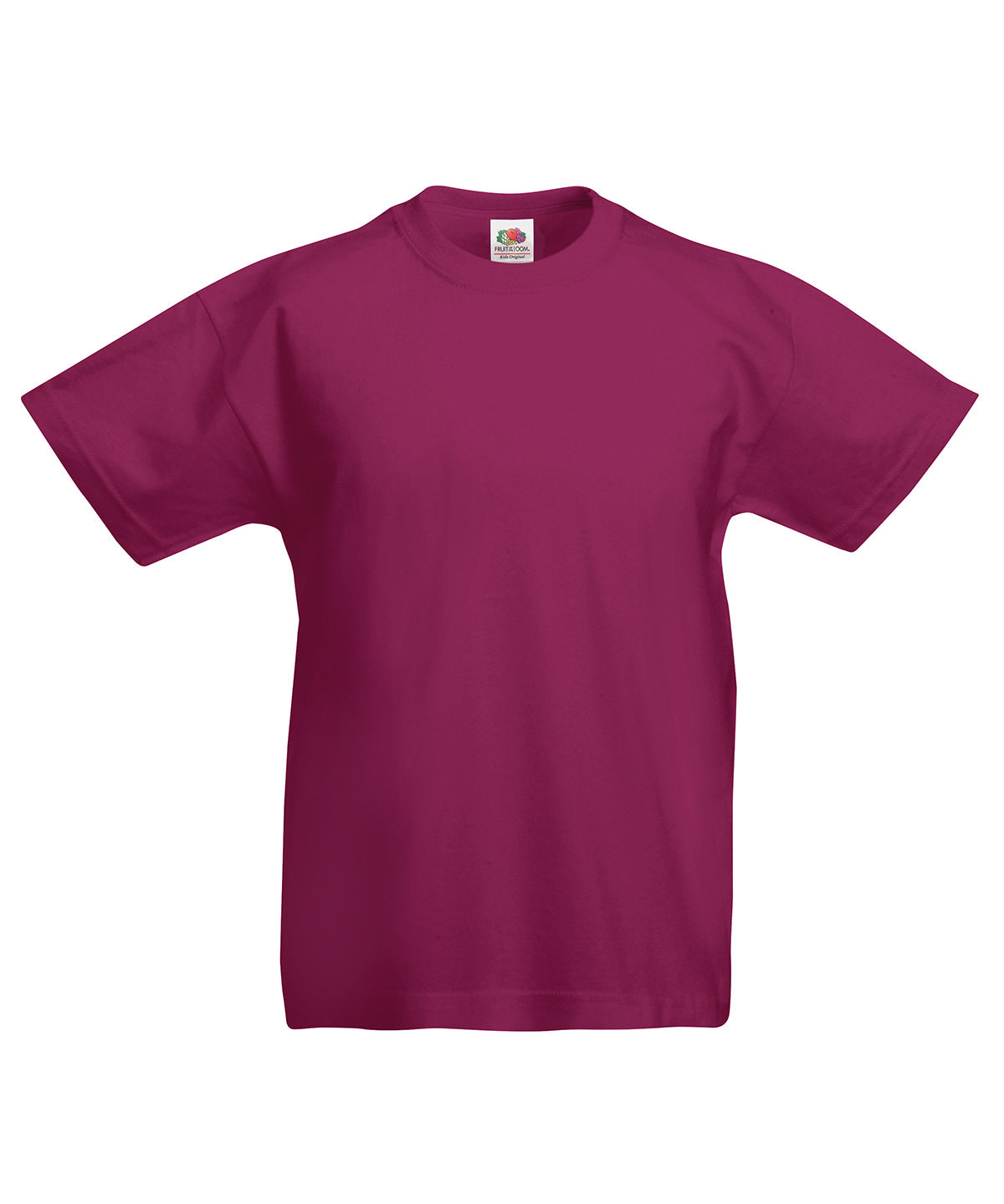 Tryck din logga på T-shirts från Fruit of the Loom - Anpassa Original T-shirt – Barn i färgen Burgundy för företag, föreningar och privatpersoner