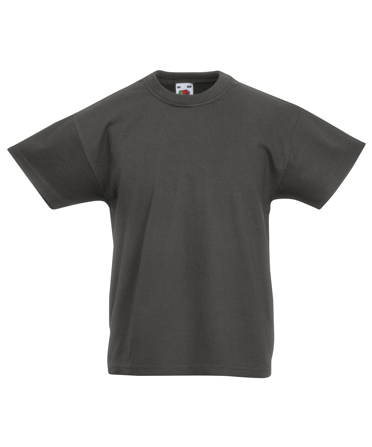 Tryck din logga på T-shirts från Fruit of the Loom - Anpassa Original T-shirt – Barn i färgen Mörkgrå för företag, föreningar och privatpersoner