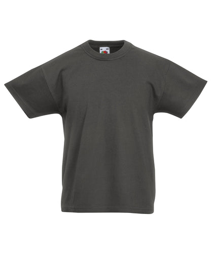 Tryck din logga på T-shirts från Fruit of the Loom - Anpassa Original T-shirt – Barn i färgen Mörkgrå för företag, föreningar och privatpersoner