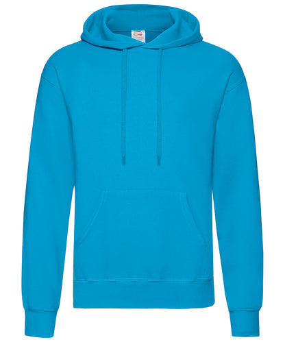 Tryck din logga på Hoodies från Fruit of the Loom - Anpassa Fruit Of The Loom - Klassisk 80/20 sweatshirt med huva i färgen Mellanblå för företag, föreningar och privatpersoner