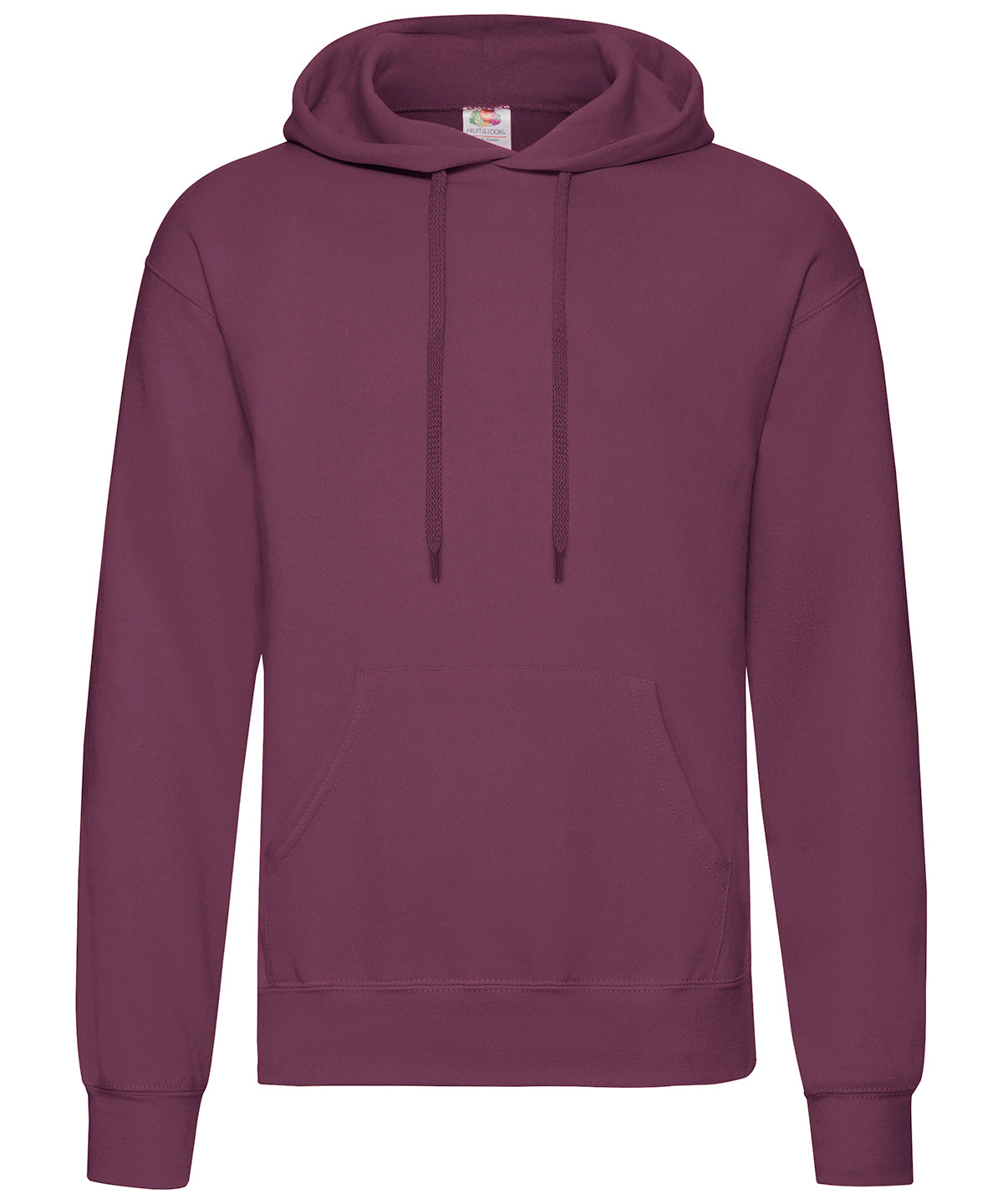 Tryck din logga på Hoodies från Fruit of the Loom - Anpassa Fruit Of The Loom - Klassisk 80/20 sweatshirt med huva i färgen Burgundy för företag, föreningar och privatpersoner