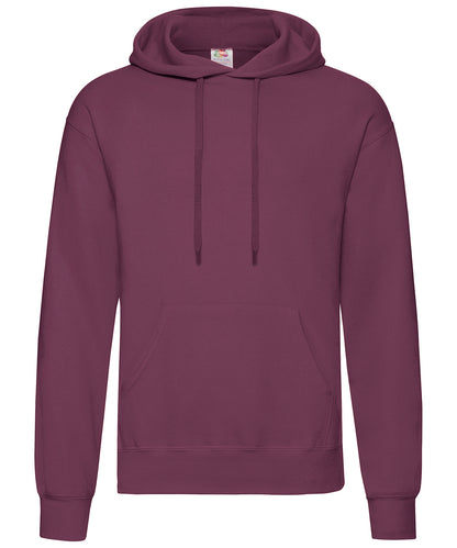 Tryck din logga på Hoodies från Fruit of the Loom - Anpassa Fruit Of The Loom - Klassisk 80/20 sweatshirt med huva i färgen Burgundy för företag, föreningar och privatpersoner