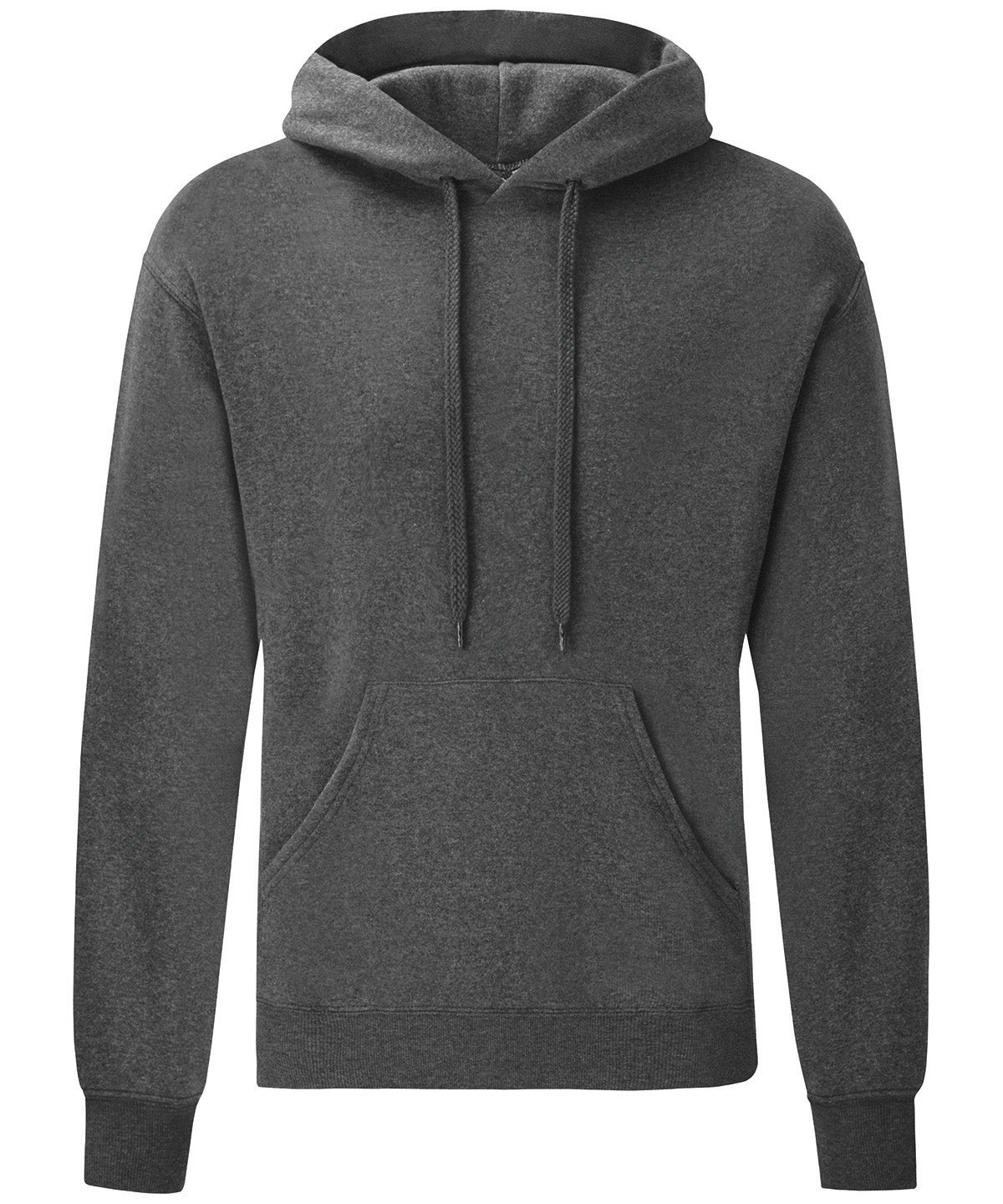 Tryck din logga på Hoodies från Fruit of the Loom - Anpassa Fruit Of The Loom - Klassisk 80/20 sweatshirt med huva i färgen Mörkgrå för företag, föreningar och privatpersoner