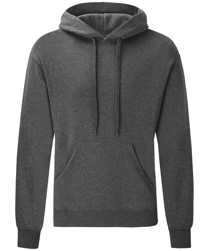 Tryck din logga på Hoodies från Fruit of the Loom - Anpassa Fruit Of The Loom - Klassisk 80/20 sweatshirt med huva i färgen Mörkgrå för företag, föreningar och privatpersoner