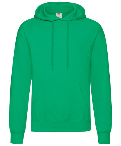Tryck din logga på Hoodies från Fruit of the Loom - Anpassa Fruit Of The Loom - Klassisk 80/20 sweatshirt med huva i färgen Mellan grön för företag, föreningar och privatpersoner