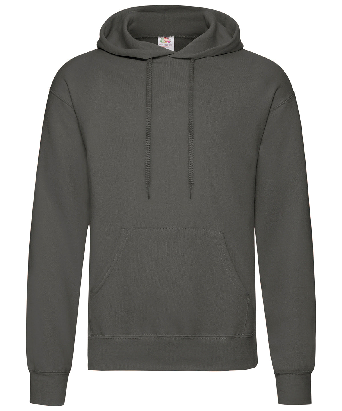 Tryck din logga på Hoodies från Fruit of the Loom - Anpassa Fruit Of The Loom - Klassisk 80/20 Hoodie i färgen Mörkgrå för företag, föreningar och privatpersoner