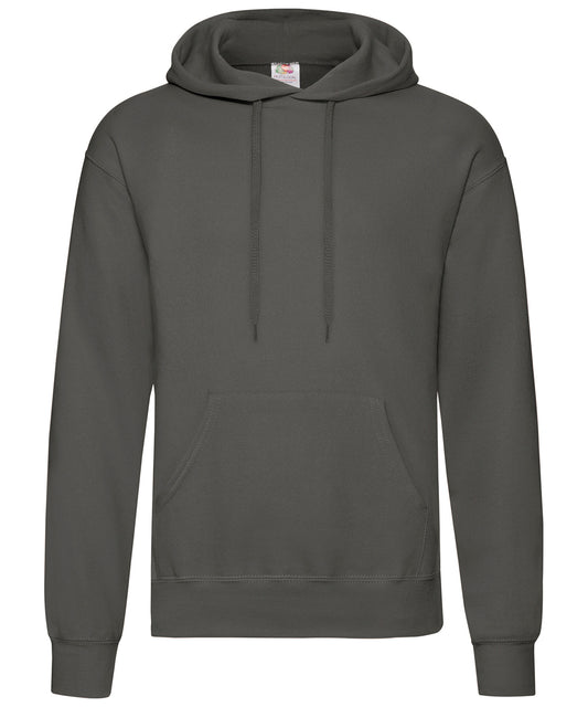 Tryck din logga på Hoodies från Fruit of the Loom - Anpassa Fruit Of The Loom - Klassisk 80/20 Hoodie i färgen Mörkgrå för företag, föreningar och privatpersoner