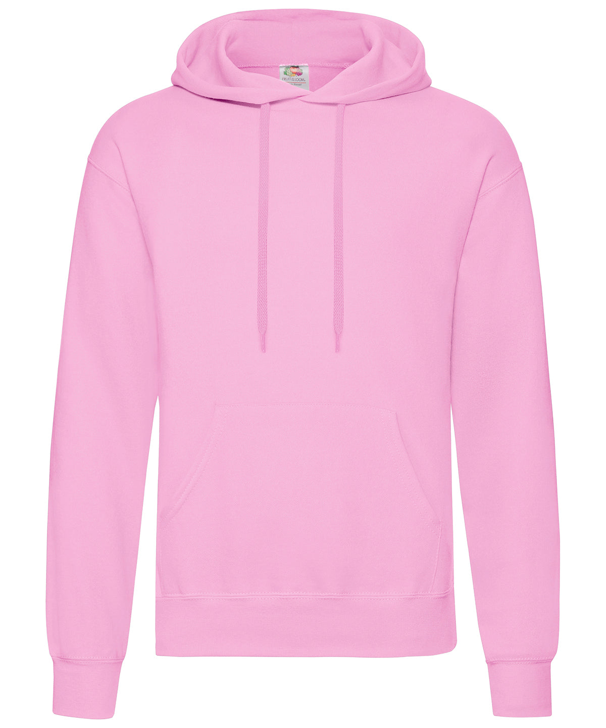Tryck din logga på Hoodies från Fruit of the Loom - Anpassa Fruit Of The Loom - Klassisk 80/20 Hoodie i färgen Ljusrosa för företag, föreningar och privatpersoner