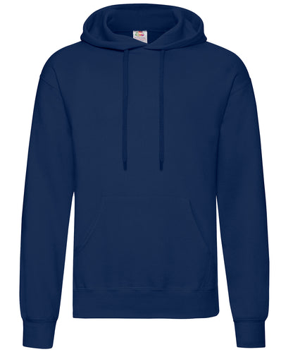 Tryck din logga på Hoodies från Fruit of the Loom - Anpassa Fruit Of The Loom - Klassisk 80/20 Hoodie i färgen Marinblå för företag, föreningar och privatpersoner