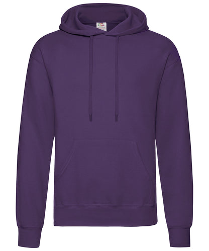 Tryck din logga på Hoodies från Fruit of the Loom - Anpassa Fruit Of The Loom - Klassisk 80/20 Hoodie i färgen Mörk lila för företag, föreningar och privatpersoner