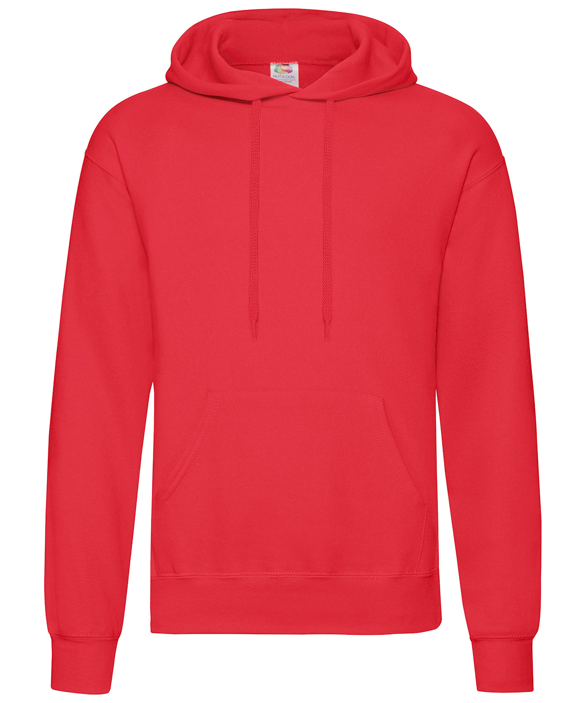 Tryck din logga på Hoodies från Fruit of the Loom - Anpassa Fruit Of The Loom - Klassisk 80/20 Hoodie i färgen Mellan röd för företag, föreningar och privatpersoner