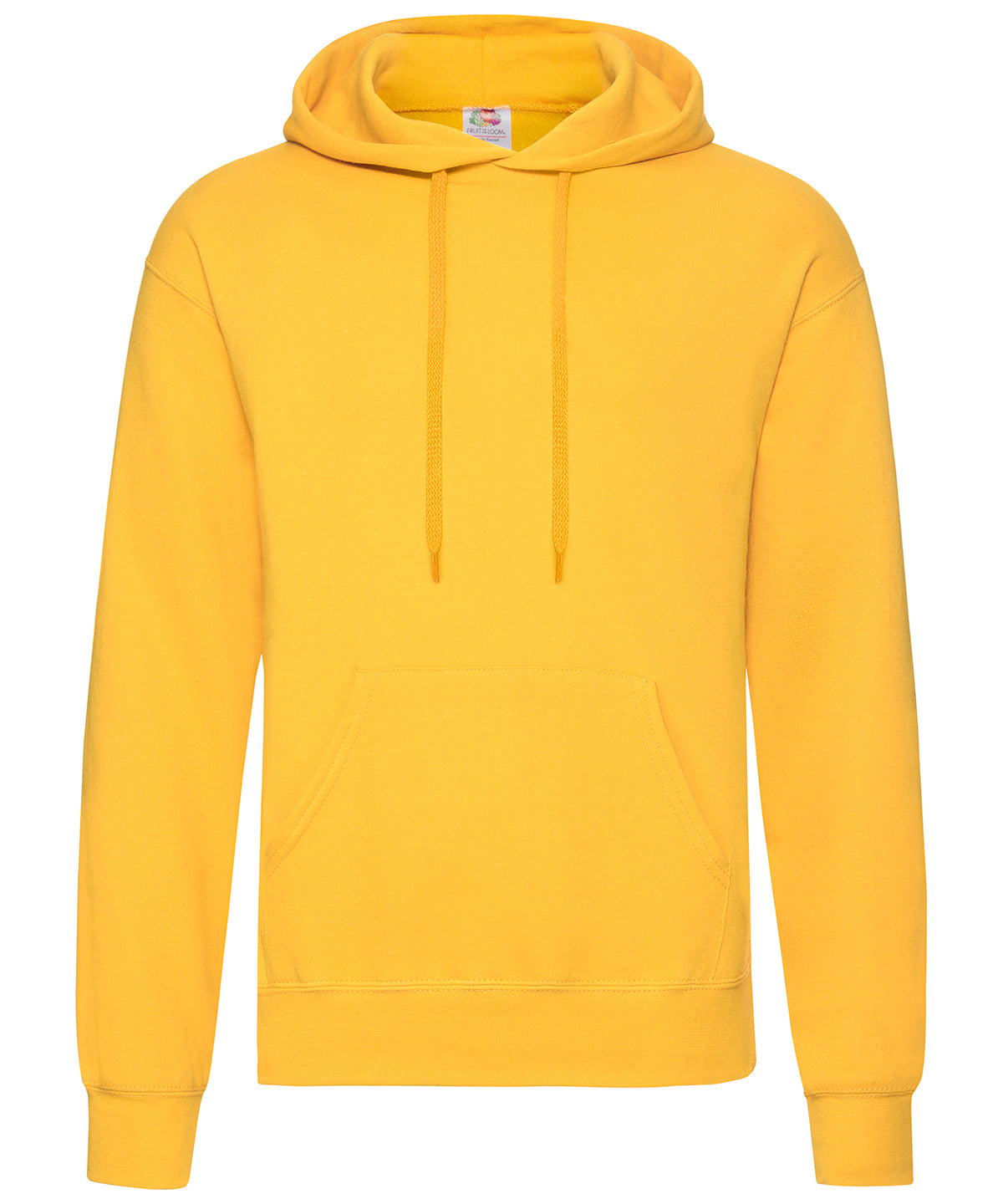 Tryck din logga på Hoodies från Fruit of the Loom - Anpassa Fruit Of The Loom - Klassisk 80/20 Hoodie i färgen Mellan gul för företag, föreningar och privatpersoner