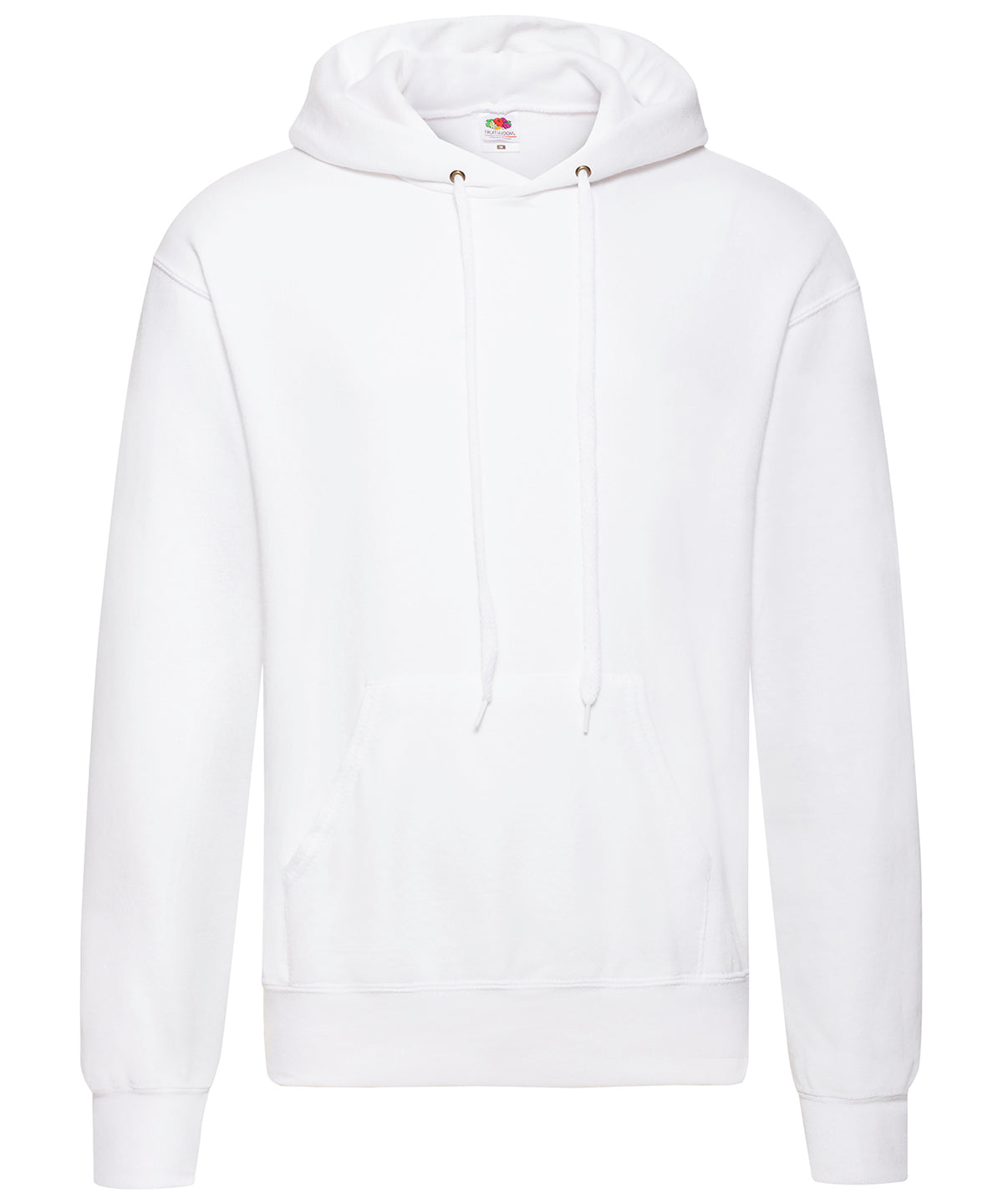 Tryck din logga på Hoodies från Fruit of the Loom - Anpassa Fruit Of The Loom - Klassisk 80/20 Hoodie i färgen Vit för företag, föreningar och privatpersoner