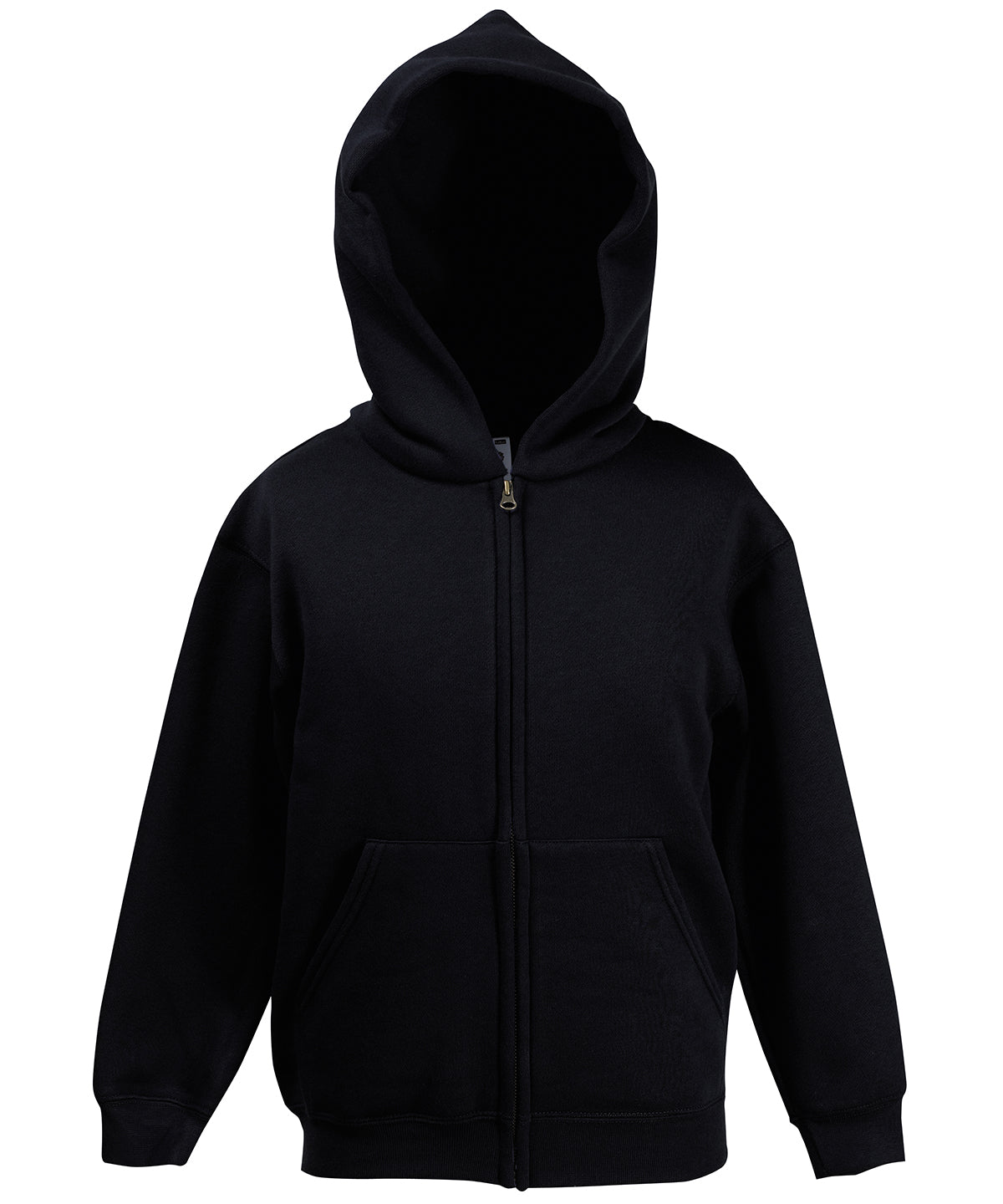 Tryck din logga på Hoodies från Fruit of the Loom - Anpassa Fruit Of The Loom - Klassisk Hoodie för barn i färgen Svart för företag, föreningar och privatpersoner