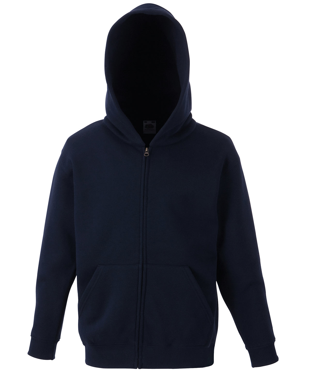 Tryck din logga på Hoodies från Fruit of the Loom - Anpassa Fruit Of The Loom - Klassisk Hoodie för barn i färgen Marinblå för företag, föreningar och privatpersoner