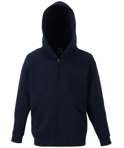 Tryck din logga på Hoodies från Fruit of the Loom - Anpassa Fruit Of The Loom - Klassisk Hoodie för barn i färgen Marinblå för företag, föreningar och privatpersoner